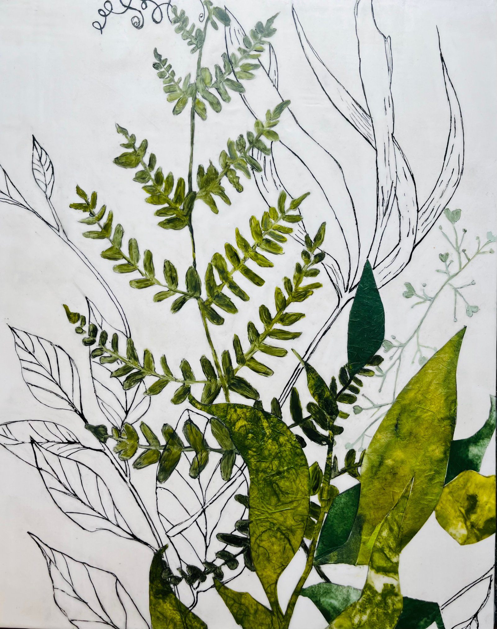 New botanical encaustic work