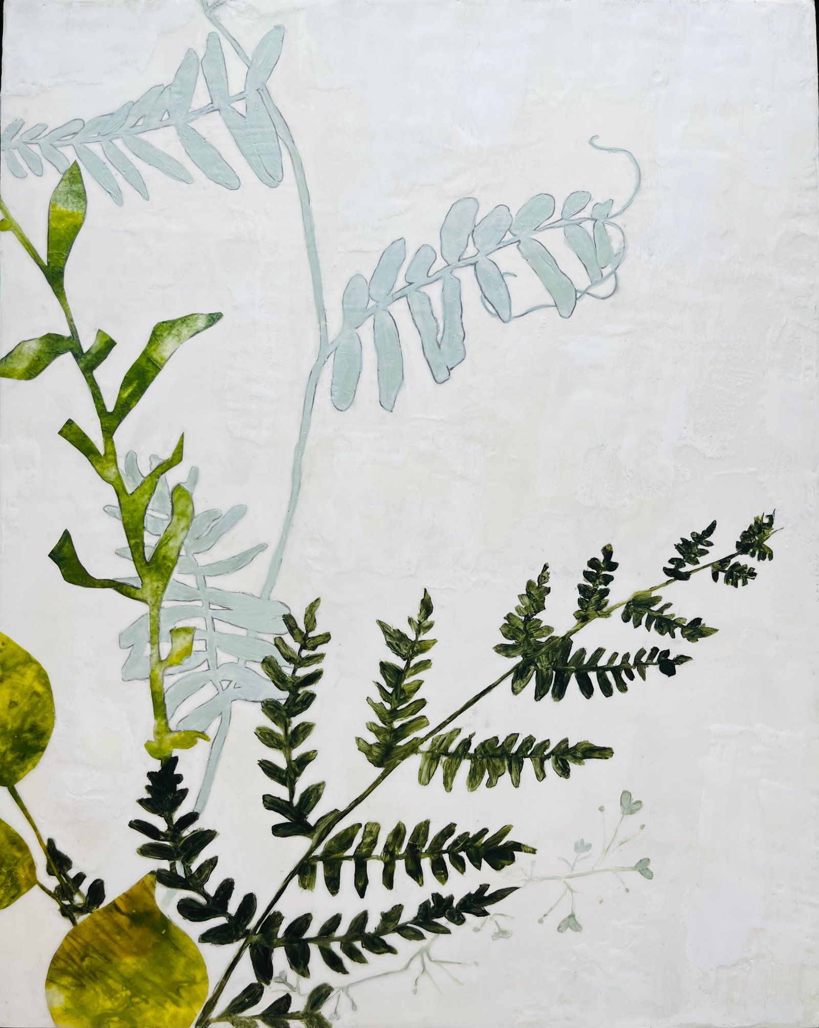 New botanical encaustic work